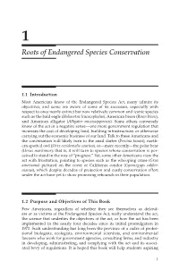 Roots of Endangered Species Conservation