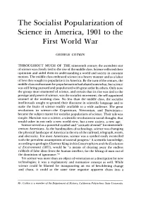 The Socialist Popularization of Science in America, 1901 to The
