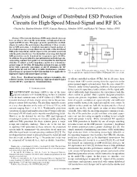 Analysis and Design of Distributed ESD Protection Circuits for High