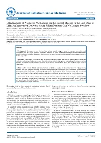 Effectiveness of Atomized Methadone on the Buccal Mucosa in The