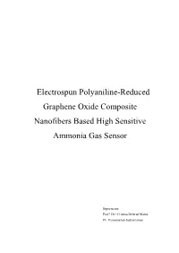 Electrospun Polyaniline-Reduced Graphene Oxide Composite Nanofibers Based High Sensitive Ammonia Gas Sensor