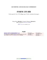 GEODE CAPITAL MANAGEMENT, LLC Form 13F-HR Filed 2020-08-13