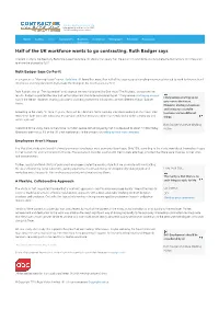 Half of the UK Workforce Wants to Go Contracting, Ruth Badger Says