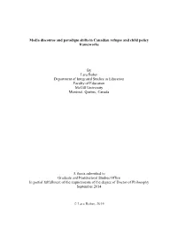 Media Discourse and Paradigm Shifts in Canadian Refugee and Child Policy Frameworks by Lara Bober Department of Integrated Studi