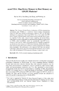 Memcuda: Map Device Memory to Host Memory on GPGPU Platform*