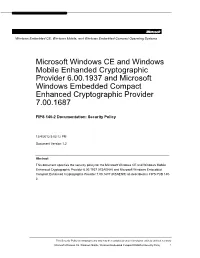 Microsoft Windows CE and Windows Mobile Enhanced Cryptographic