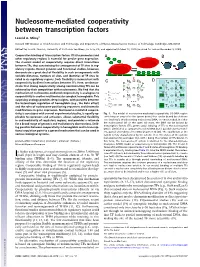 Nucleosome-Mediated Cooperativity Between Transcription Factors