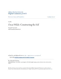 Oscar Wilde: Constructing the Self Elisabeth Erin Pankl Elisabeth.Pankl@Stonybrook.Edu