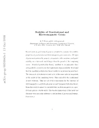 Stability of Gravitational and Electromagnetic Geons