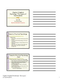 Chapter 8 Applied Psychology: the Legacy of Functionalism