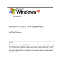 File and Printer Sharing with Microsoft Windows