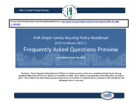 (HUD Handbook 4000.1) Frequently Asked Questions Preview