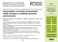 Interpretation of Benthic Foraminiferal Stable Isotopes in Subtidal Estuarine Environments