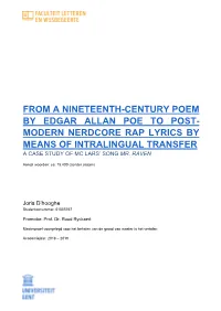 Modern Nerdcore Rap Lyrics by Means of Intralingual Transfer a Case Study of Mc Lars’ Song Mr