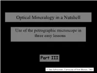 Optical Mineralogy in a Nutshell