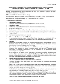 Page | 1 APM MINUTES of the ICKLEFORD PARISH COUNCIL