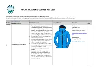 Polar Training Course Kit List