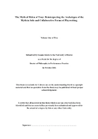 The Myth of Helen of Troy: Reinterpreting the Archetypes of the Myth in Solo and Collaborative Forms of Playwriting