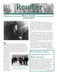 The Reuther Library Celebrates the Life of Walter Reuther