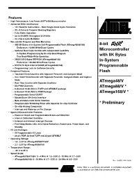 8-Bit Microcontroller with 8K Bytes In-System Programmable