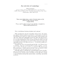 An Overview of Cosmology