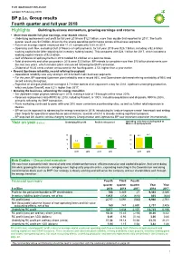 BP P.L.C. Group Results Fourth Quarter and Full Year 2018 Highlights Year on Year($ Billion)