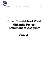 Chief Constable Statement of Accounts 2020-21 Draft
