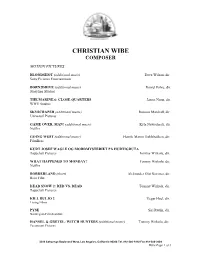 Christian Wibe Composer