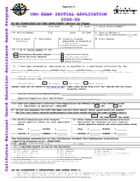 CNG EAAP INITIAL APPLICATION 20XX-XX to BE COMPLETED by the APPLICANT (Print Or Type)______1