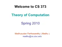 CS 273 Introduction to the Theory of Computation Fall 2006