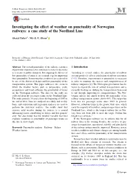 Investigating the Effect of Weather on Punctuality of Norwegian Railways: a Case Study of the Nordland Line
