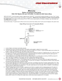 Mercury Battery CD Ignitions with Points 1966-1967 Models 950 and 1100 (With 114-2803/332-2803 Switch Box)