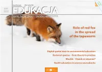 Role of Red Fox in the Spread of the Tapeworm