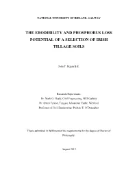 Soil Erosion and Nutrient Loss from Irish Tillage Soils