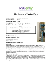 The Science of Spring Force