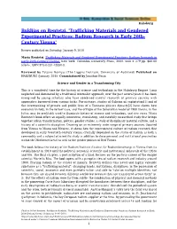 Trafficking Materials and Gendered Experimental Practices: Radium Research in Early 20Th- Century Vienna'