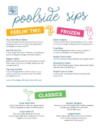 Watering Hole Menu