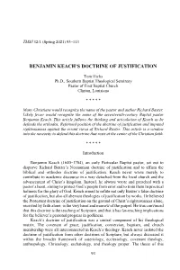 Benjamin Keach's Doctrine of Justification