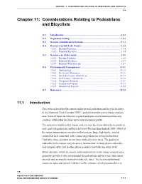 Chapter 11: Considerations Relating to Pedestrians and Bicyclists