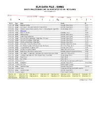 Elr Data File - Swm2 South Wales Main Line (Gloucester Yd Jn - Neyland)