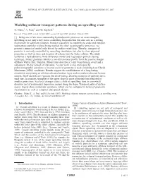 Modeling Sediment Transport Patterns During an Upwelling Event K