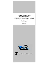 Predicting Scour in Weak Rock of the Oregon Coast Range