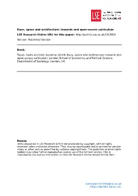 Race, Space and Architecture: Towards an Open-Access Curriculum