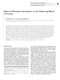 Rapid and Persistent Sensitization to the Reinforcing Effects of Cocaine