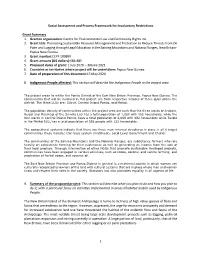 Social Assessment and Process Framework for Involuntary Restrictions Grant Summary 1. Grantee Organization: Centre for Environme