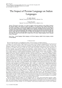 The Impact of Persian Language on Indian Languages