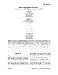 Universal Small Payload Interface – an Assessment of US Piggyback Launch Capability