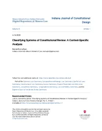 Classifying Systems of Constitutional Review: a Context-Specific Analysis