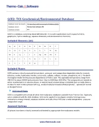 GCE2 Database Information