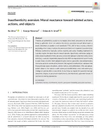Inauthenticity Aversion: Moral Reactance Toward Tainted Actors, Actions, and Objects